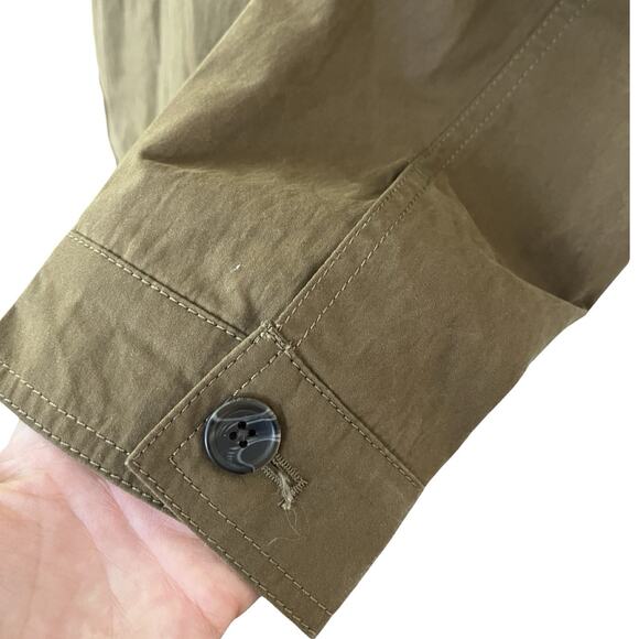 Banana Republic Mens Waxed Field Jacket Size L Dark Acorn Full Zip Coated - Picture 6 of 9